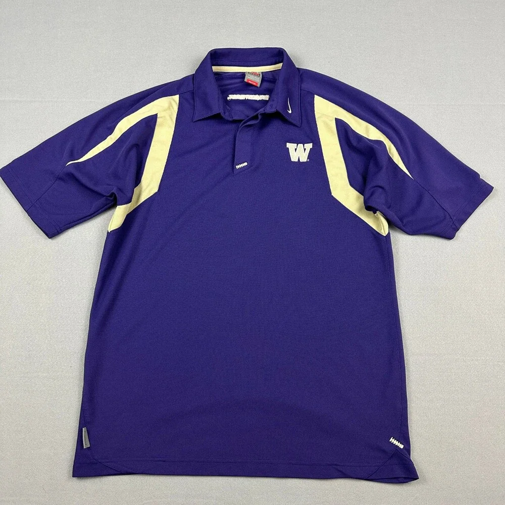 Vintage Washington Huskies Shirt Men Large Purple Nike Team Polo NCAA Y2K L